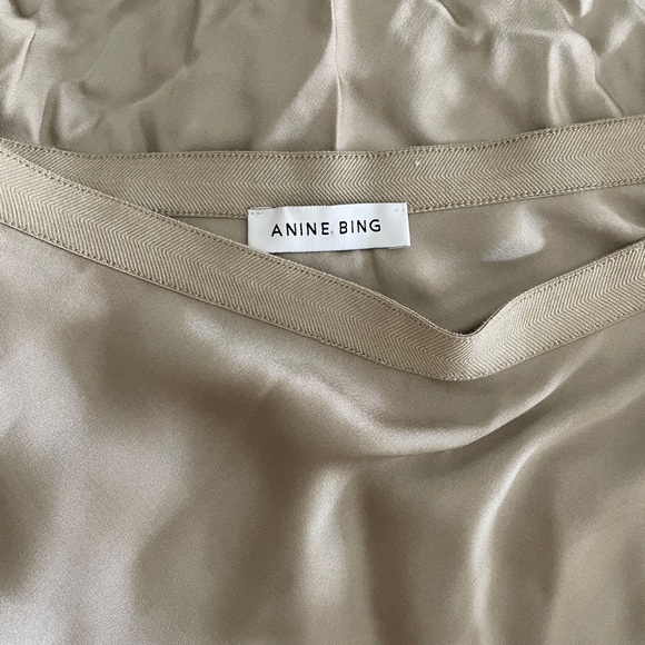 ANINE BING Bar Silk Skirt in Taupe Size Small - Picture 5 of 6